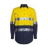Yellow Navy Cotton Hi Vis Work Shirts